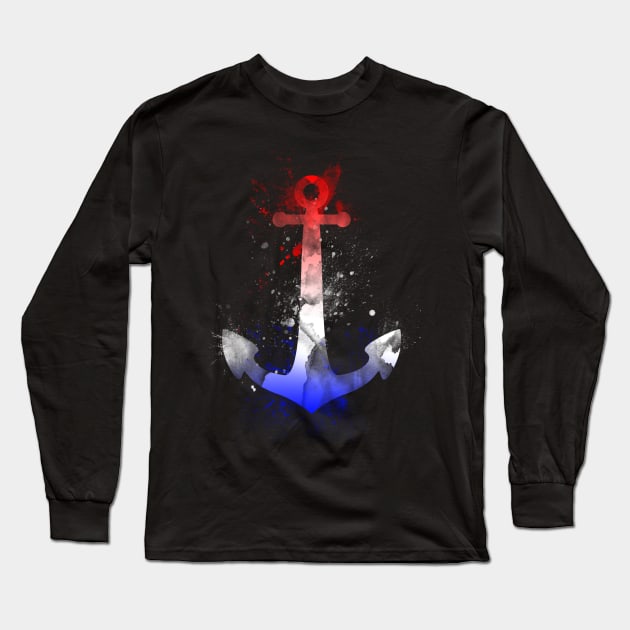 American Anchor Long Sleeve T-Shirt by Not Meow Designs 